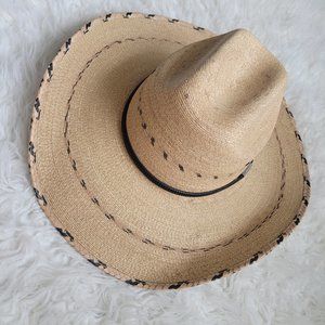 Texas Hat Company Ponderosa Vintage Womens Texas Straw Western Hat Size 7 Beige